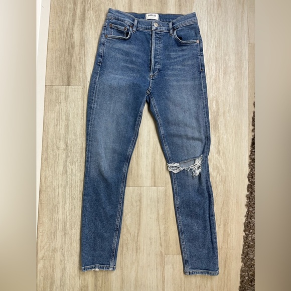 Agolde High Rise Slim Jeans Woman Size 25 - Picture 1 of 6